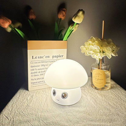 Glow Buddy Silicone Mushroom Night Light - Rechargeable Color-Changing LED Lamp