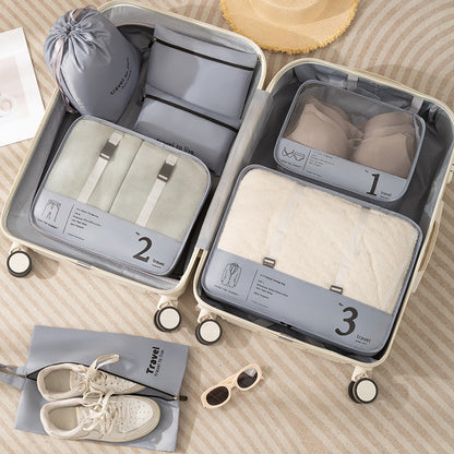 Compression Packing Cubes - 7-Piece Foldable Travel Organizer Set