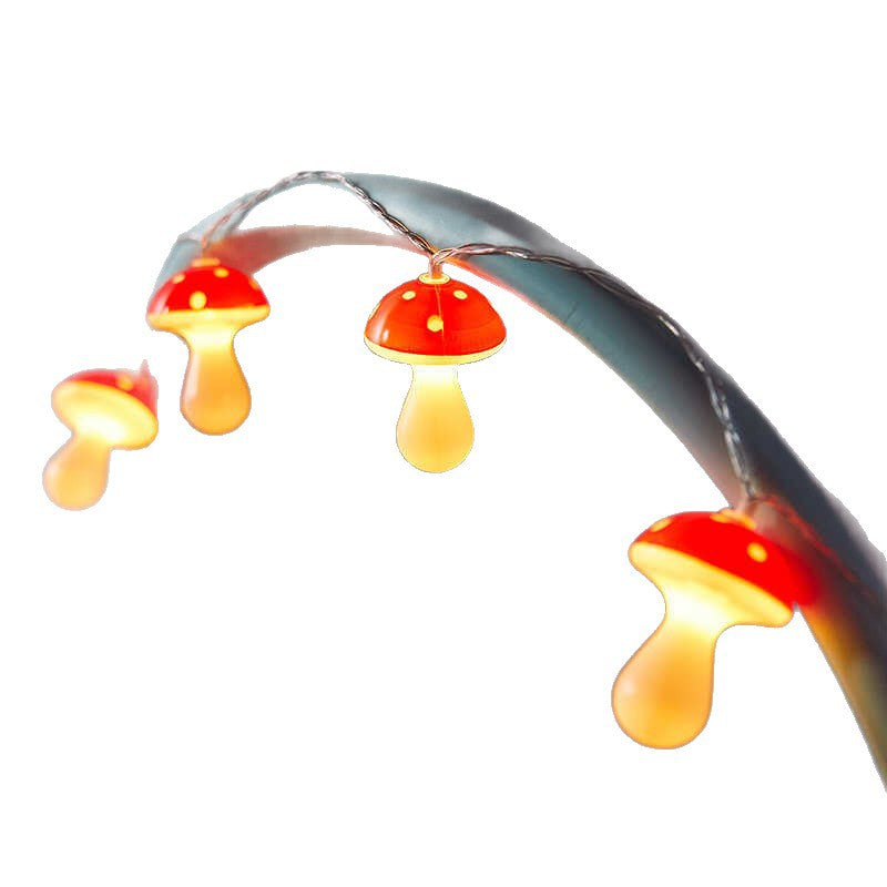 Twinkling Mushroom Fairy String Lights - USB Rechargeable LED