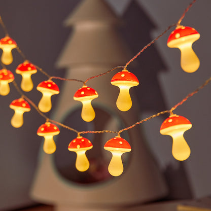 Twinkling Mushroom Fairy String Lights - USB Rechargeable LED