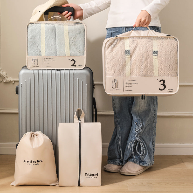 Compression Packing Cubes - 7-Piece Foldable Travel Organizer Set