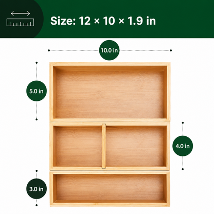 Bamboo Drawer Storage - Multi-Purpose Organizer